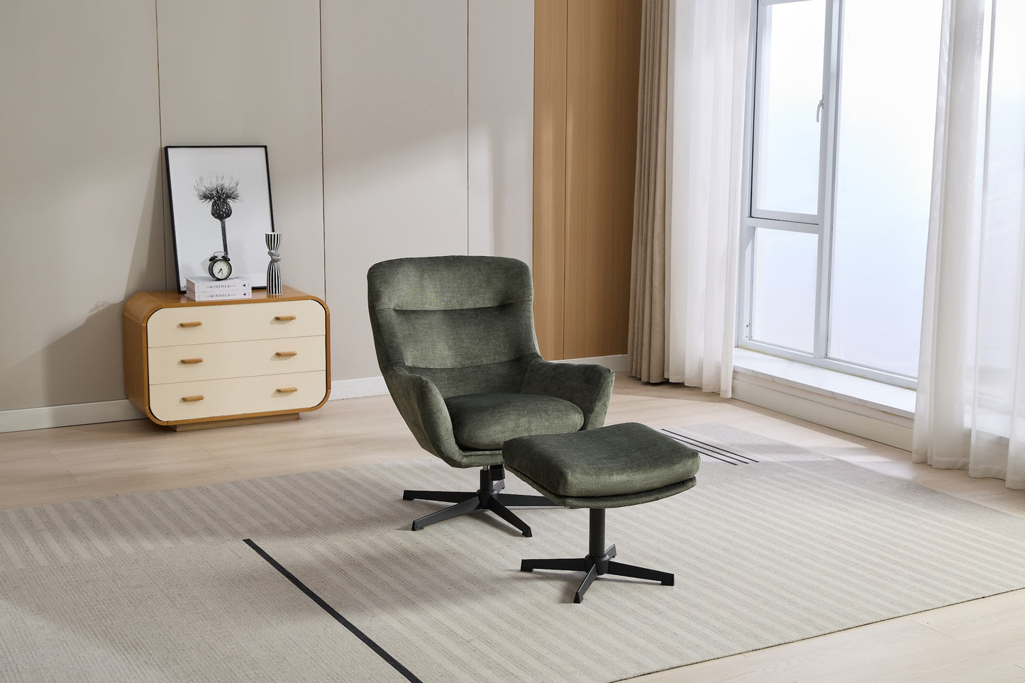 Isla Swivel Recliner with Footstool