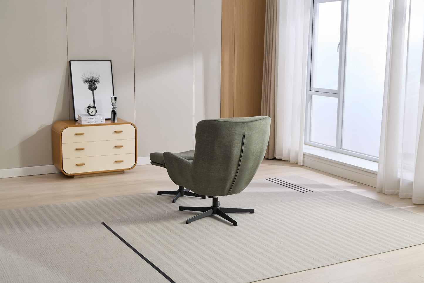 Isla Swivel Recliner with Footstool
