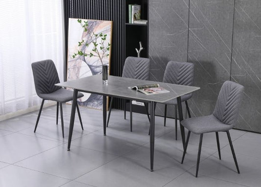 Essen Dining 1.4 Table and 4 Grey Chairs